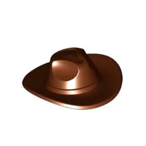 레고 부품 모자 적갈색 Reddish Brown Minifigure, Headgear Hat, Very Wide Brim, Outback Style (Fedora)