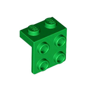 레고 부품 브라킷 녹색 Green Bracket 1 x 2 - 2 x 2  4212471