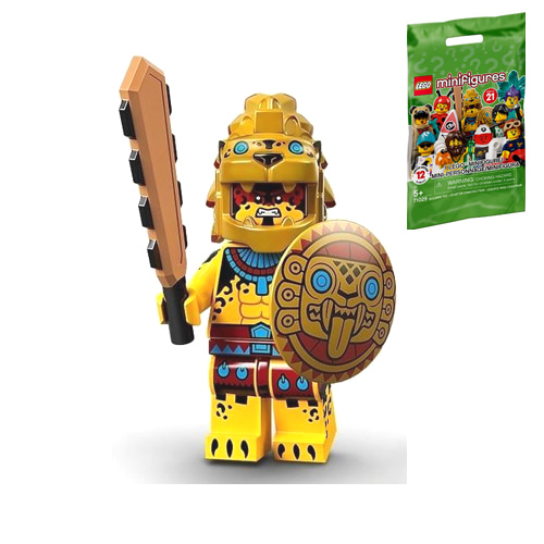 레고 피규어 미피21탄 아즈텍 전사 Ancient Warrior, Series 21 71029 (Complete Set with Stand and Accessories)[포장윗면살짝개봉]