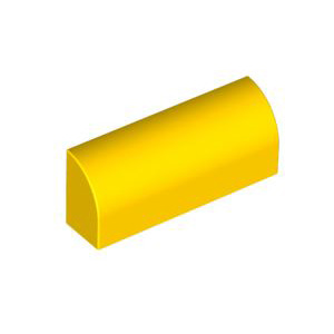 레고 부품 변형 브릭 노란색 Yellow Brick, Modified 1 x 4 x 1 1/3 No Studs, Curved Top 6019725