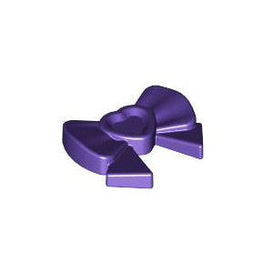 레고 부품 악세사리 리본 핀 다크 퍼플 Dark Purple Friends Accessories Hair Decoration, Bow with Heart, Long Ribbon and Pin 6174789