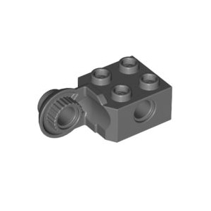 레고 부품 테크닉 수직 로테이션 브릭 진회색 Dark Bluish Gray Technic, Brick Modified 2 x 2 with Pin Holes and Rotation Joint Ball Half (Vertical Side) 4225975