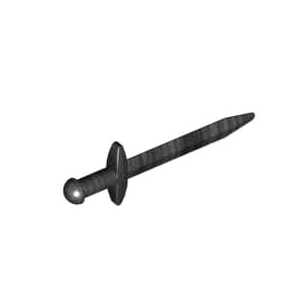 레고 부품 무기 스워드 칼 진주빛 진회색 Pearl Dark Gray Minifigure, Weapon Sword, Greatsword Pointed with Thin Crossguard 6000177