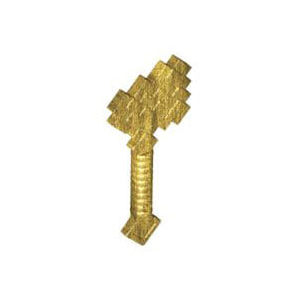 레고 부품 무기 마인크래프트 금 도끼 진주빛 골드 Pearl Gold Minifigure, Utensil Axe Pixelated (Minecraft) 6189195