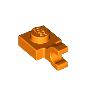 레고 부품 변형 플레이트 오렌지색 Orange Plate, Modified 1 x 1 with Open O Clip (Horizontal Grip) 4593773
