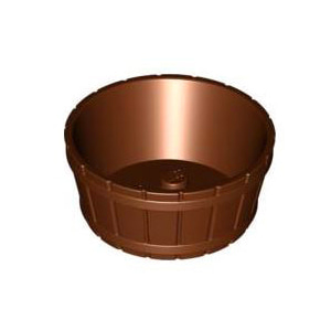 레고 부품 원형 통 컨네이너 적갈색 Reddish Brown Container, Barrel Half Large with Axle Hole 4541875