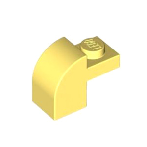 레고 부품 변형 브릭 밝은 노란색 Bright Light Yellow Brick Modified 1 x 2 x 1 1/3 with Curved Top 6133822