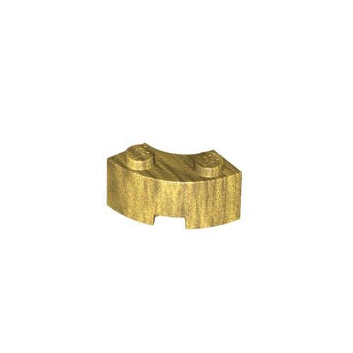 레고 부품 원형 브릭 코너 진주빛 골드 Pearl Gold Brick, Round Corner 2 x 2 Macaroni with Stud Notch and Reinforced Underside 6107743