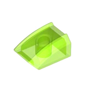 레고 부품 커브 경사 슬로프 투명 밝은 녹색 Trans-Bright Green Slope Curved 2 x 2 Lip 4571137