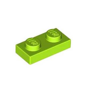 레고 부품 플레이트 라임색 Lime Plate 1 x 2 4164037