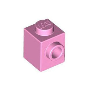 레고 부품 변형 브릭 밝은 핑크 Bright Pink Brick, Modified 1 x 1 with Stud on 1 Side 4621554