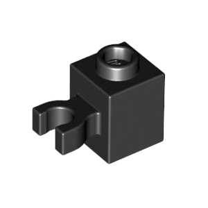 레고 부품 변형 브릭 검정색 Black Brick, Modified 1 x 1 with Clip Vertical 4533771