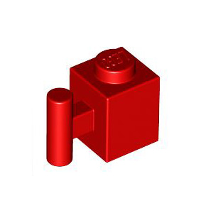 레고 부품 변형 브릭 빨간색 Red Brick, Modified 1 x 1 with Handle 292121