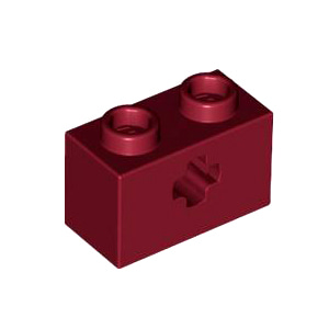 레고 부품 테크닉 브릭 다크 레드 Dark Red Technic, Brick 1 x 2 with Axle Hole 4539059
