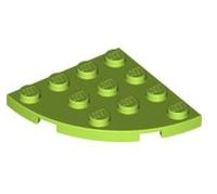 레고 부품 원형 플레이트 라임색 Lime Plate, Round Corner 4 x 4 4504705