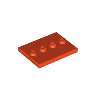 레고 부품 변형 타일 피규어 밑판 받침대 오렌지색 Orange Tile, Modified 3 x 4 with 4 Studs in Center 6250570