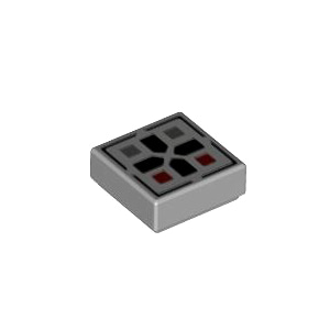 레고 부품 프린팅 스타워즈 밝은 회색 Light Bluish Gray Tile 1 x 1 with Groove with Black Cross and Dark Red and Dark Bluish Gray Buttons Pattern 6133883