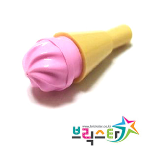 레고 부품 음식 딸기 아이스크림 콘 Bright Pink Ice Cream Cone조립 완성품 2pcs