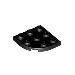 레고 부품 원형 플레이트 코너 검정색 Black Plate, Round Corner 3 x 3 4227392