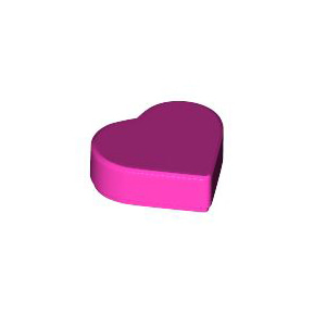 레고 부품 하트 원형 타일 다크 핑크 Dark Pink Tile, Round 1 x 1 Heart 6256130