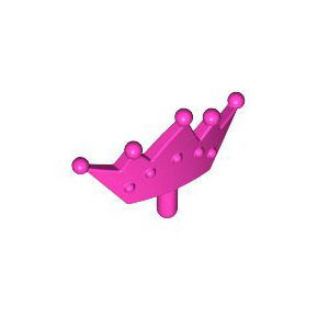 레고 부품 티아라 왕관 다크 핑크 Dark Pink Minifigure, Crown Tiara, 5 Points, Rounded Ends 6250439