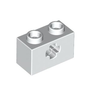 레고 부품 테크닉 브릭 흰색 White Technic, Brick 1 x 2 with Axle Hole 4233486