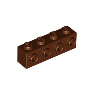 레고 부품 변형 브릭 적갈색 Reddish Brown Brick, Modified 1 x 4 with 4 Studs on 1 Side 6153594