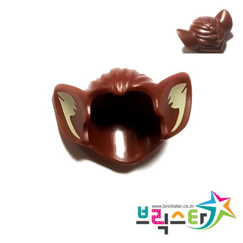 레고 부품 피규어 헤어 박쥐 인간 적갈색 Reddish Brown Minifigure, Hair Bat Ears and Tan Inner Ear Pattern 6178518