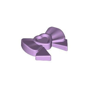 레고 부품 악세사리 리본 핀 라벤더 Lavender Friends Accessories Hair Decoration, Bow with Heart, Long Ribbon and Pin 6023826