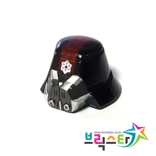 레고 부품 헬멧 스타워즈 시스 트루퍼 검정색 Black Minifigure, Headgear Helmet SW Sith Trooper with Red Stripe Wide, Breathing Mask and Imperial Logo Pattern 6021487