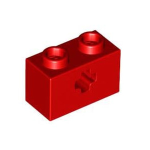 레고 부품 테크닉 브릭 빨간색 Red Technic, Brick 1 x 2 with Axle Hole 4513987