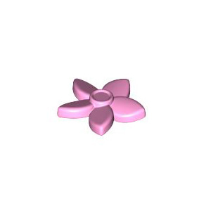 레고 부품 악세사리 꽃 핀 밝은 핑크색 Bright Pink Friends Accessories Hair Decoration, Flower with Pointed Petals and Pin 6096990