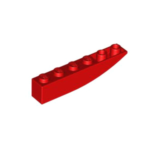레고 부품 커브 역경사 슬로프 빨간색 Red Slope, Curved 6 x 1 Inverted 4160406