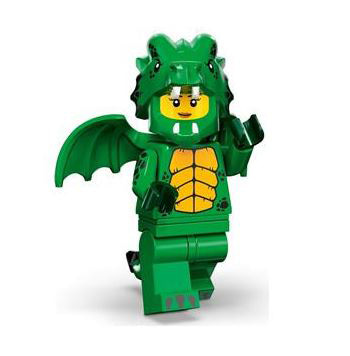 레고 피규어 미피23탄 녹색용 알바 col23 Green Dragon Costume, Series 23 71034 (Complete Set with Stand and Accessories)[포장윗면살짝개봉]