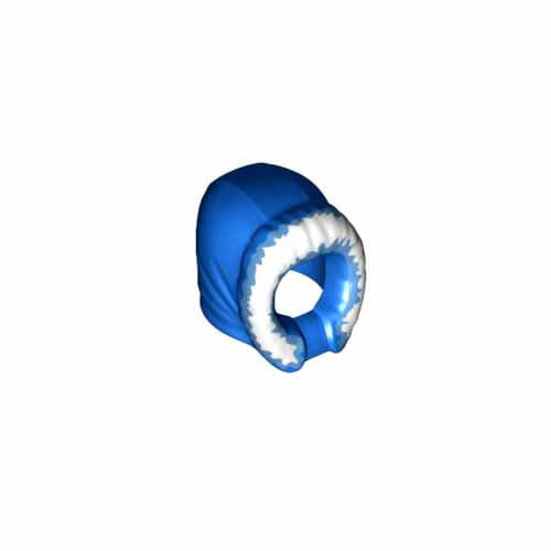 레고 부품 털후드 파란색 Blue Minifigure, Headgear Hood Fur-lined, Short, Narrow Facial Opening with Bright Light Blue Fur Edge Pattern 6062751