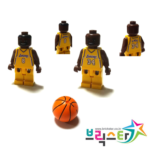 레고 피규어 NBA 코비 브라이언트 샤킬 오닐 세트 NBA Kobe Bryant , Shaquille O&#039;Neal Los Angeles Lakers (Home Uniform)농구공 포함