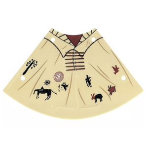 레고 부품 인디언 천막 플라스틱 필름 탠색 Tan Plastic Tepee Cover with Western Indians Motifs Pattern 6033369
