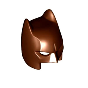 레고 부품 배트맨 복면 마스크 적갈색 Reddish Brown Minifigure, Headgear Mask Batman Type 3 Cowl (Open Chin)