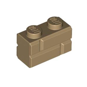 레고 부품 변형 브릭 벽돌 다크 탠색 Dark Tan Brick, Modified 1 x 2 with Masonry Profile (Brick Profile) 4646577