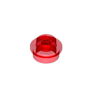 레고 부품 원형 플레이트 투명 빨간색 Trans-Red Plate, Round 1 x 1 Straight Side 6208450