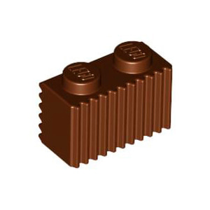 레고 부품 변형 브릭 적갈색 Reddish Brown Brick, Modified 1 x 2 with Grille (Flutes) 4223303