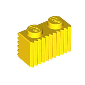 레고 부품 변형 브릭 노란색 Yellow Brick, Modified 1 x 2 with Grille (Flutes) 287724