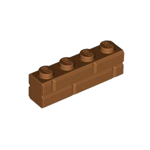 레고 부품 변형 브릭 미디엄 다크 프레쉬 Medium Dark Flesh Brick, Modified 1 x 4 with Masonry Profile (Brick Profile) 6055309