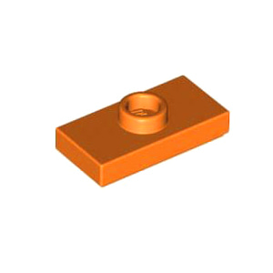 레고 부품 변형 플레이트 오렌지색 Orange Plate, Modified 1 x 2 with 1 Stud with Groove and Bottom Stud Holder (Jumper) 6092599