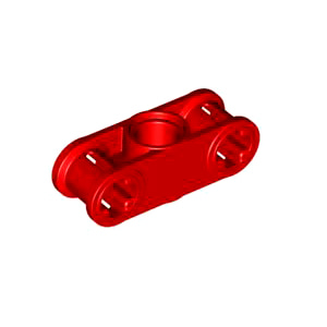 레고 부품 테크닉 커넥터 빨간색 Technic, Red Axle and Pin Connector Perpendicular 3L with Center Pin Hole 4128598