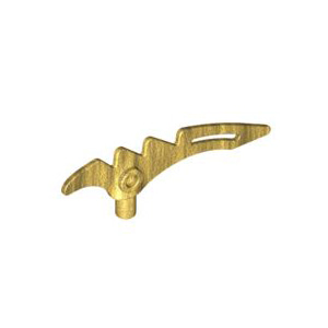 레고 부품 무기 블레이드 진주빛 골드 Pearl Gold  Minifigure, Weapon Crescent Blade, Serrated with Bar 4646871 6270138