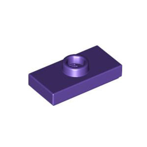 레고 부품 변형 플레이트 다크 퍼플 Dark Purple Plate, Modified 1 x 2 with 1 Stud with Groove and Bottom Stud Holder (Jumper) 6092604