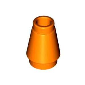 레고 부품 원뿔 오렌지색 Orange Cone 1 x 1 with Top Groove 4518029