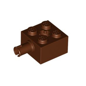 레고 부품 변형 브릭 적갈색 Reddish Brown Brick, Modified 2 x 2 with Pin and Axle Hole 6195084