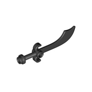 레고 부품 무기 시미터 검정색 Black Minifigure, Weapon Sword, Scimitar 4656377